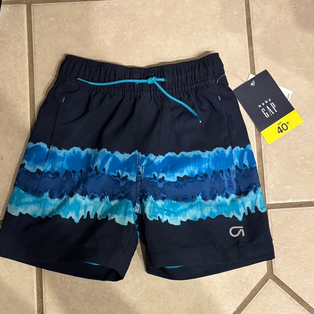 GAP Navy and Aqua Kids Swim Shorts